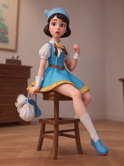 (masterpiece), (best quality), (extremely detailed), snow white tied up, SnowPrincessw, dress, puffy sleeves, skirt, sitting on a chair, short bun hair, yellow and blue dress, a dwarf standing on snow whites lap, erect penis, beanie, shirt , vest, socks, leather shoes,  , , , Good Highlights, Perfect Proportions, dynamic, Professional, Award winning, (high detailed skin), (high detailed face), photorealistic, HDR, ultra highres, absurdres, 