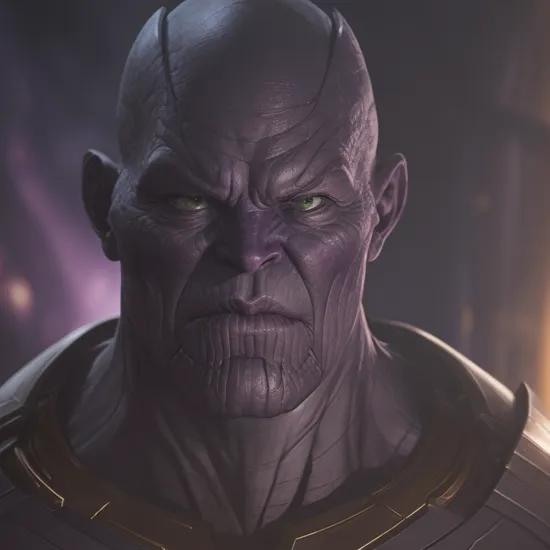 cinematic portrait of a thanos as alien,  award winning, dark light, shading, high quality, detailed  