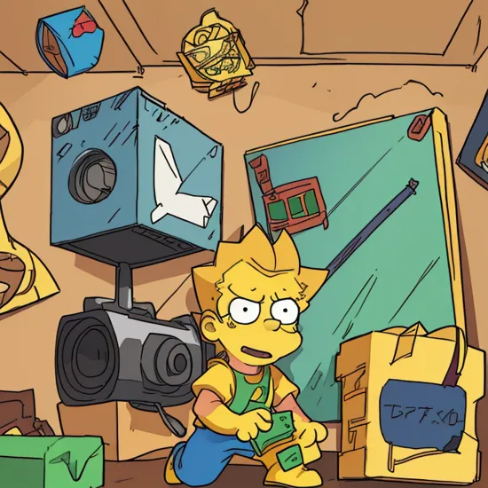 Bart simpson holding a box with a Graphical Point Unit Nvidia RTX 4090, winned on Civitai
jpeg, artifacts,
	Semi-realistic, 
	cgi, 
	3d, 
	render, 
	sketch, 
	cartoon
4k resolution, a masterpiece