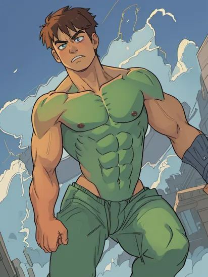 raw photo of skinny Marvel Hulk man