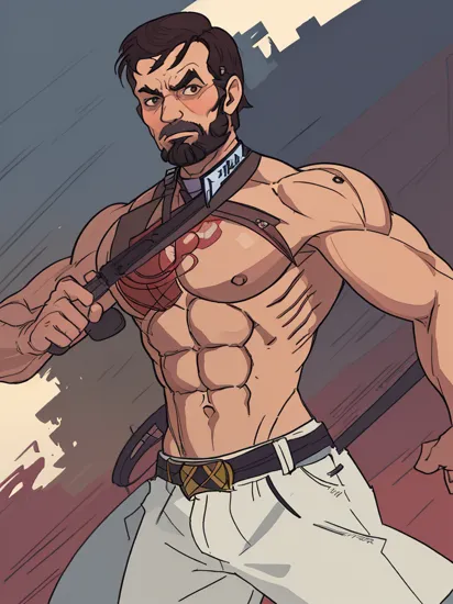rendition of the Abraham Lincoln, steroid body, totally jacked, (by Alex Maleev:1.5)