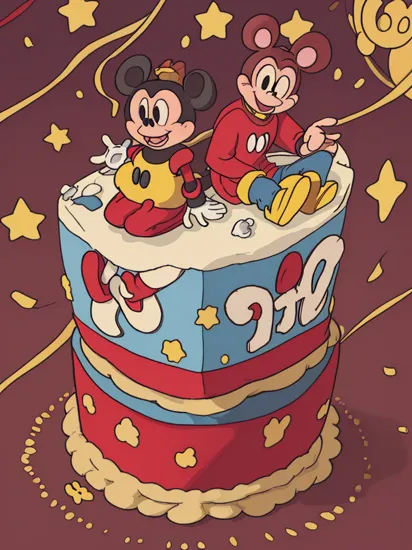 CakeStyle mickey mouse. Marzipan cake shaped like mickey mouse. 