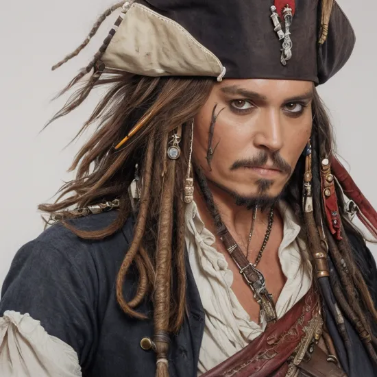 Captain Jack Sparrow, white background
, FnkRedmAF, 