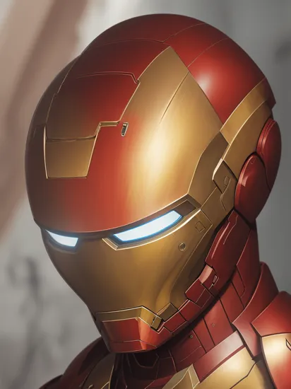 Split head, Tony Stark head inside Iron Man helmet,