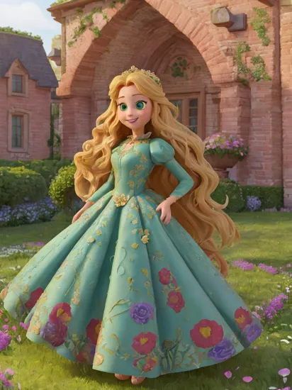 (High Quality:1.4), (Best Quality:1.4), (masterpiece:1.4), official art, official wallpaper, 4k textures,
rapunzel, young woman, very long hair, (absurdly long hair:1.5), (blonde hair, golden hair), (green eyes), smile,
(ballgown, dress, edgvtd, floral:1.5)
(detailed:1.05), (extremely detailed:1.06), sharp focus, (intricate:1.03), (extremely intricate:1.04), low contrast, soft cinematic light, vibrant colors, HDR,
[beautiful face:0.9], [perfect eyes:0.8], [detailed skin:0.8], [detailed face:0.8], [detailed eyes:0.8], [detailed hair:0.8], [detailed lips:0.8],
(Epic scenery:1.05), (beautiful scenery:1.05), (detailed scenery:1.05), (intricate scenery:1.05), (wonderful scenery:1.05),, , 