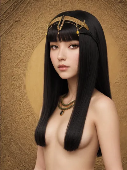 The Portrait of Cleopatra, Anime Fantasy Illustration by Tomoyuki Yamasaki, Kyoto Studio, Madhouse, Ufotable, trending on artstation, kkw-skin-det