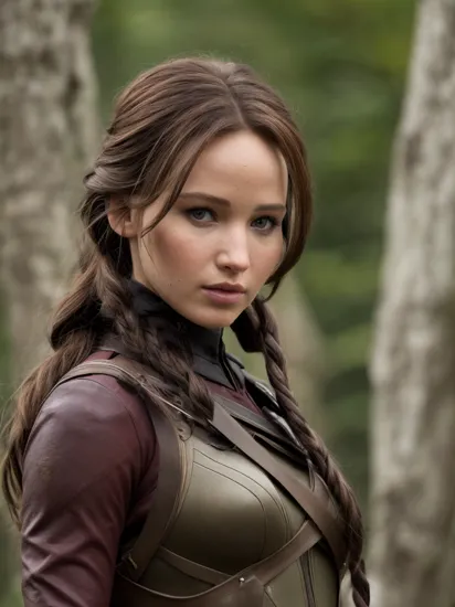 ((best quality)), ((masterpiece)), ((realistic)), (detailed), photo, medium shot,  sexy  SzilviaLaurenQuiron woman  cosplay (the  Katniss Everdeen from hunger games), toned body, a_line_hairstyle, high quality , sharp focus, (highly detailed face), hdr,
, 