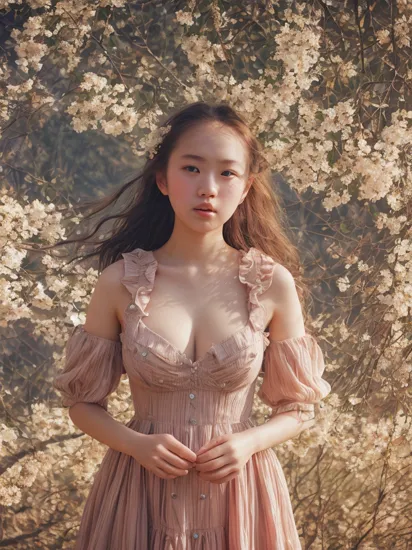 1girl , detailed dress , cleavage wind
shadow dramatic lighting Detailed skin
(perspective from above)
lens flare, rim light
photo depth of field,
 light particles,
analog lofi
conceptual, contemporary, expressionism, photography, photography-color, portraits, realism, whimsical
 by Ren Hang