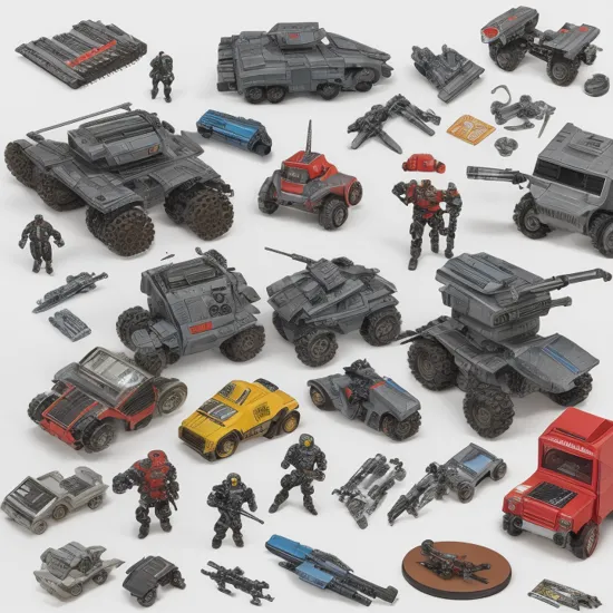1987 Action Figure Playset Packaging  Hasbro action figure and extensive packaging action figure line based on Robocop, terminator, and Chopping Mall, Killer Robot with Laser cannons and a  Futuristic Battle car set, 1985, Weapon, accessories,