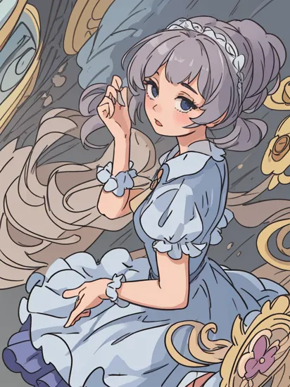 masterpiece, best quality, high resolution, 1girl, solo, CinderellaOutfit,