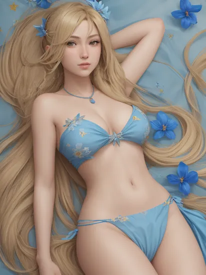 professional detailed (medium shot) photo, (samus aran) dressed in (Rosalina's blue swimwear, flower in hair:1), (long straight blonde hair), (jewelry, blue strapless summer dress with star decorations, jewel brooch), (perfect face, beautiful face, symmetric face),
ultra wide angle shot, 8k, RAW photo, photo-realistic, masterpiece, best quality, absurdres, incredibly absurdres, huge filesize, extremely detailed, High quality texture, physically-based rendering, Ray tracing,