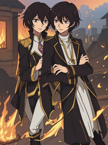 ,lelouch lamperouge,city is burning.