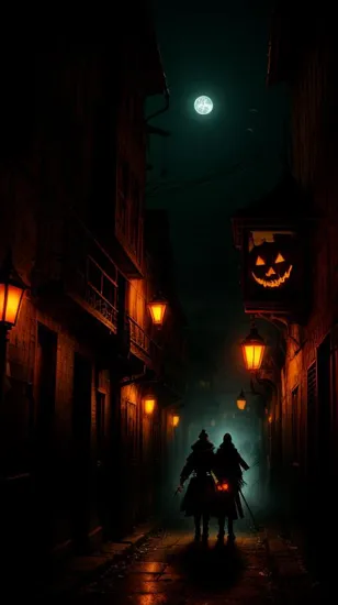 Craft a spooky cyberpunk Halloween-themed story that will send shivers down your spine. Include haunted houses, mysterious creatures, and a thrilling plot twist: [Provide any specific elements or characters you want to include in the story]