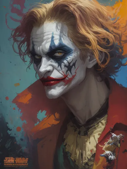 Art, reinvented, An alternative version of the Joker. The Star Wars in the style of John Berkey and Edward Hopper with a deep aesthetic. A vibrant digital painting. Beksinski and Takato Yamamoto, vivid colors. American comic book cover art, 8k resolution. Digital painting by James Gurney. Extremely detailed. Award winning. Cinematic 
