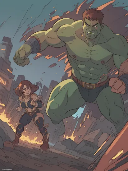 explosive raging Hulk that hit  the ground, (best quality, masterpiece, perfect face, beautiful and aesthetic:1.2, colorful, dynamic angle, highest detailed face), (full body, ready to fight:1.1), looking at viewer,  menacing, detailed green glowing eyes, brawler, dynamic movement, dirty, gritty, noir, grim,  street lights, Neo Tokyo, perfect hands, (official art, extreme detailed, highest detailed), marvel inspired,  inspired by Ryan Barger, real detailed green skin, shockwave from the ground, debris floating in the air, cracking electricity,  wlop and krenz cushart, 3d character,   muscular character, cgsociety - w 1 0 2 4 - n 8 - i, cute elaborate epic raging hulk, joe madureira, best on wlop  Movie Still, Film Still, Cinematic, Cinematic Shot, Cinematic Lighting 