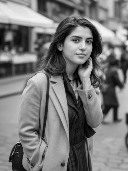 Candid photo of gheayoubi, (in a street photography setting), shot at eye level, on a Fujifilm X-T4 with a 50mm lens, in the style of Alfred Stieglitz 