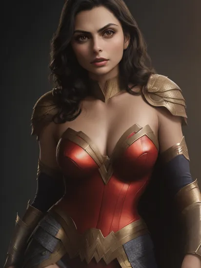 portrait of Morena Baccarin, wonder woman suits, epic (photo, studio lighting, hard light, sony a7, 50 mm, matte skin, pores, colors, hyperdetailed, hyperrealistic), <lyco:Morena Baccarin:1.1>