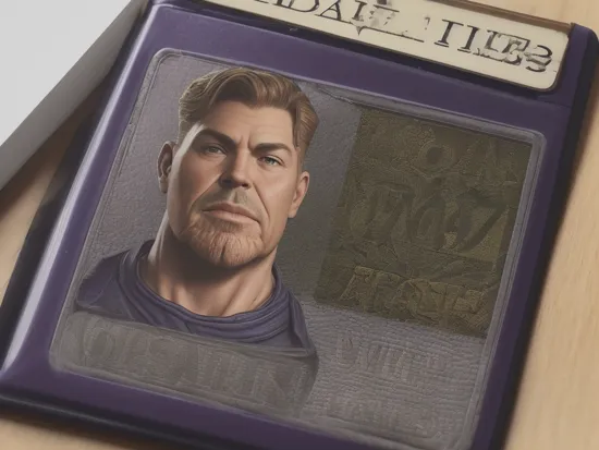 a realistic drivers license card for Thanos, (text reads DRIVERS LICENSE), watermark, county logo, intricate design, extremely detailed, textured, laminated, official badge