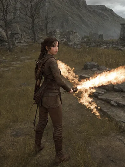 katniss everdeen in whiterun, style of skyrim