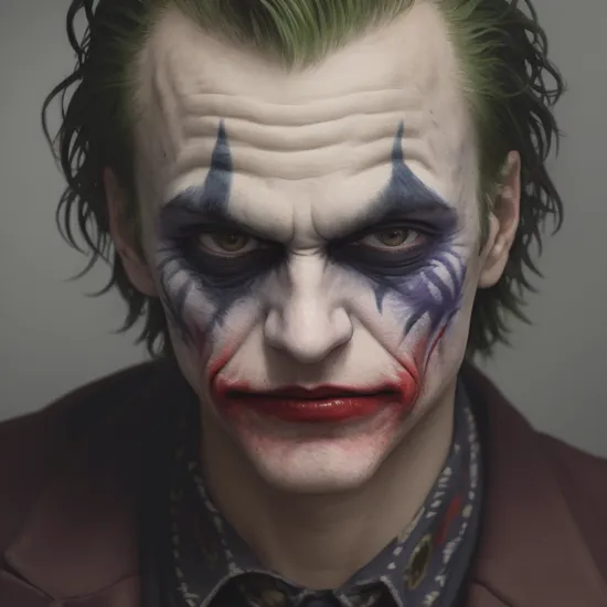 a photo of mugshot of The Joker from Batman, PEMugShot , high resolution, beautiful, highest quality, masterpiece, highly detailed