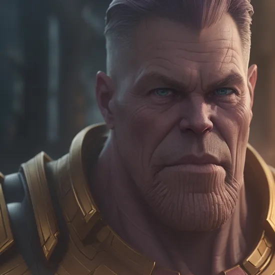 portrait of thanos pdalns, cinematic shot, seamless, epic, intricate detail, award winning, great lighting,  high quality, detailed