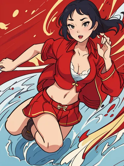 mulan in red jacket
1girl, sexy pose
 