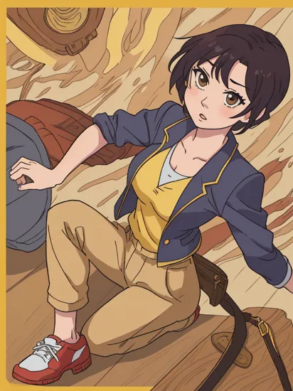 (((anime))) mulan wearing yellow minion Cork Fabric - Made from cork oak bark, occasionally used for bags and accessories. Corporate Trainer Attire: Business attire for corporate trainers, often including blouses, pants, and blazers.