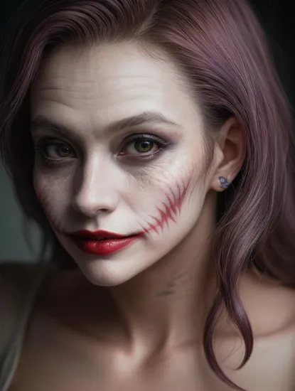 A woman, like the Joker  , maximum details