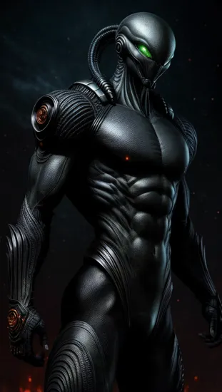 alien, fierce and threatening, highly detailed and realistic --ar 68:128 --stylize 750 --v 5.2