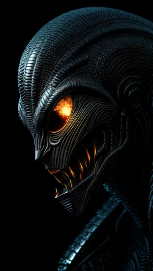 alien, fierce and threatening, highly detailed and realistic --ar 68:128 --stylize 750 --v 5.2