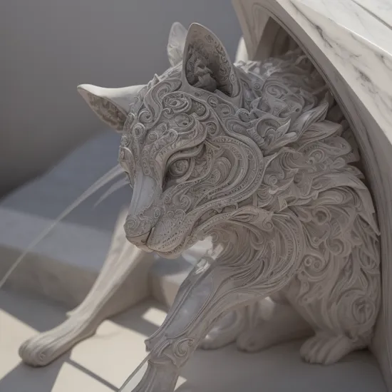  ([Macro Photography:Marble Sculpture:.3]:1.1),and layered Wererat, made of aluminum,Sunshine rays, BREAK detailed picture,intricate details,intricate,4k,color drain