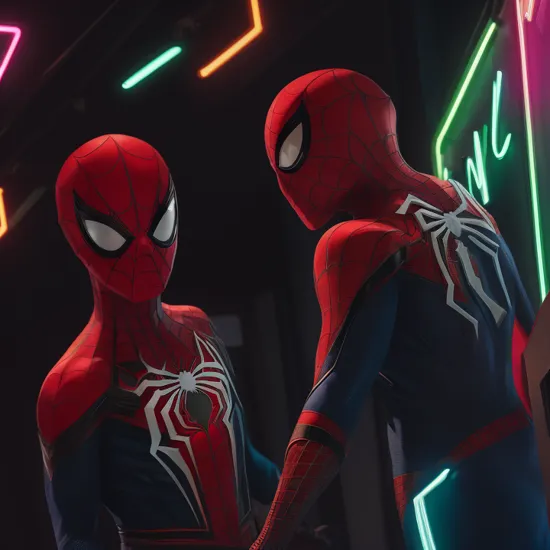 (Spider Man),neon light,neon sign,neon,LED 
masterpiece, high resolution, octance 4k, high detail , masterpiece,best,quality
