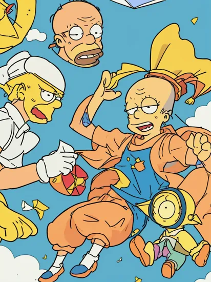ral-orgmi, origami paper (bald Homer Simpson), Simpsons tv show, springefield