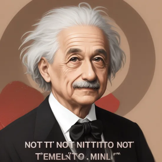 ("NOT" text logo:1.4), neutral colors, red, cosmic background, Albert Einstein as God dressed in tuxedo with black tie,   