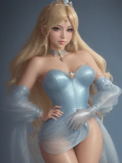 professional detailed photo, (samus aran:1.2) dressed in (latex (Rosalina off-the-shoulder blue dress:1.2), (long puffy blonde hair), (jewelry, blue off-the-shoulder dress, blue dress, princess crown, jewel brooch, long wide sleeves), (perfect face, beautiful face, symmetric face), (shiny glossy translucent clothing, gleaming oily latex fabric :1.1), (sparkles, sparkling hair, sparkling clothes, sparkles around face:1.3), (gyaru makeup:1.4),  
8k, RAW photo, photo-realistic, masterpiece, best quality, absurdres, incredibly absurdres, huge filesize, extremely detailed, High quality texture, physically-based rendering, Ray tracing,