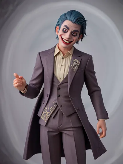 (full body shot:0.65), flash photography, realistic photo of a arkham joker, smiling, simple background, looking at the camera, realistic, (masterpiece:1.1), (best quality:1.1), beautiful, (intricate details), unity 8k wallpaper, ultra detailed, aesthetic, perfect lighting,  