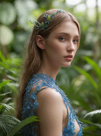 fashion photography portrait of blue human avatar, in blue lush jungle with flowers and birds, 3d render, cgi, symmetrical, octane render, 35mm, bokeh, 9:16, (intricate details:1.12), hdr, (intricate details, hyperdetailed:1.15), (natural skin texture, hyperrealism, soft light, sharp:1.2)
