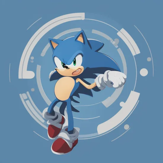   sonic the hedgehog, vector illustration,  , (blue circle, icon:1.3)