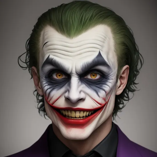 man dressed like (The Joker:1), front photo, 8k, high detailed