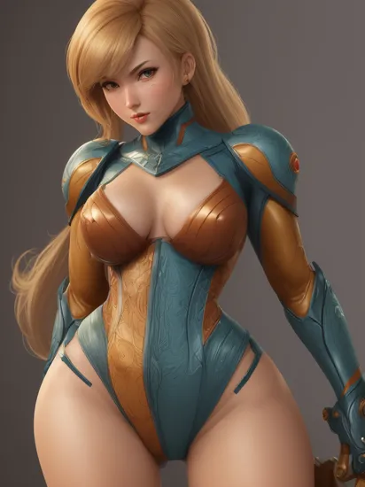 a pinup style photo of Samus Aran, wearing her Varia Suit , skin pores, skin imperfections, highly detailed hair, sharp body, highly detailed body, highly detailed skin, highly detailed face, sharp focus, insanely detailed, intricate, masterpiece, highest quality,