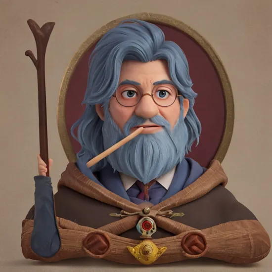 a wizard portrait of harry potter with (small wizard stick) in right hand, by HarryPotterStyle