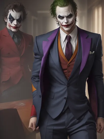 The Joker, bodybuilder, with suit, 