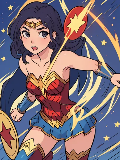 Wonder Woman, drawn perfectly in the style of sda 