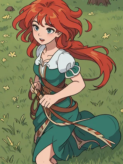 merida, on grass
 