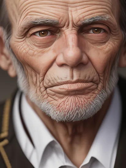 closeup of an 76 years old Abraham Lincoln, tired and exhausted by the world, 8k, uhd, realistic, detailed skin, insane detailed, award-winning-photo,  