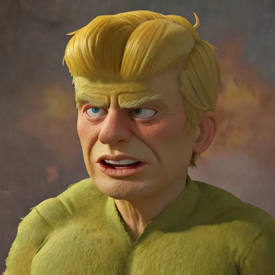 Split head Donald Trump inside Hulk inside Donald Trump