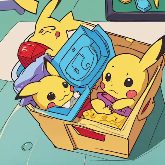 a styr  pikachu, box lunch