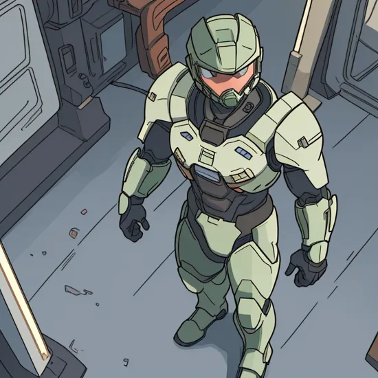 breathtaking epic full body cinematic shot  of Master Chief, award-winning, professional, highly detailed