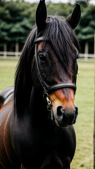 Black, beautiful, friesian horse 