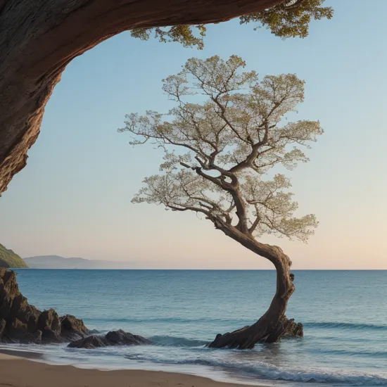 photography landscape sea, tree, intricate